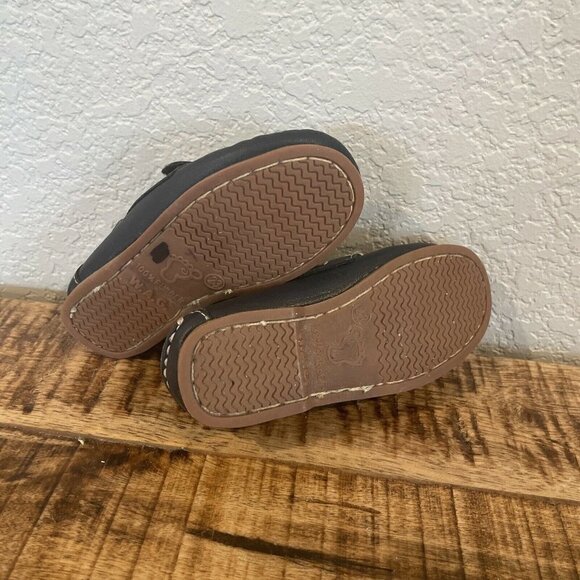 marine wag kids shoes loafers Size 23 US 7 Blue  Leather Hook Loop Dress - Picture 9 of 10